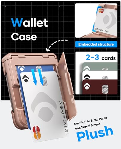 Image of ASAFCASE for Samsung Galaxy Z Flip 5 Case with Card Holder, Rose Gold