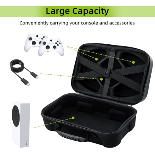 Image of NexiGo Hard Carrying Case for X-Box Series S, Travel Case Storage Bag Compatible for X-Box Series S Console Wireless Controller & Gaming Accessories - Black