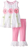 Rare Editions Baby Baby Girls' Flower Applique Legging Set
