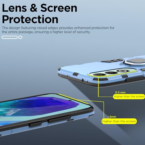 Image of Pikkme OnePlus Nord CE 4 5G Back Cover | D5 Tough Armor Bumper | 360 Protection Case | Ring Holder Stand Case for OnePlus Nord CE 4 5G (Blue)