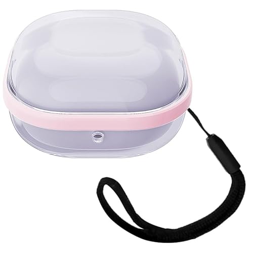 KOOLRIVER�EFor Galaxy Buds4 �P�[�X Buds 4 Pro �J�o�[ ���� �ϏՌ� TPU+�v���X�`�b�N �V���v�� �X�g���b�v�t�� �ی�J�o�[(�s���N)