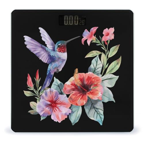 Hummingbirds Flowers Scale for Body Weight Smart Accurate Digital Bathroom Scale with Easy Read LCD, style