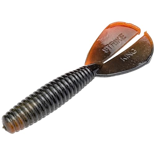 Strike King Rage Baby Menace Fishing Lure, Soft Plastic Double Tail Grub, Crazy Tail Action, 3-Inches