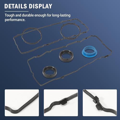 Image of VC1184G Engine Valve Cover Gasket Set fits Pacifica 2017-2022, Voyager 2020-2022, Durango 2016-2022, Ram 2019-2020, Grand Cherokee 2016-2019, Wrangler 2018, DOHC 24V with Grommets Replaces VS50919,