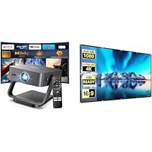 FUDONI GC999 Smart Projector Built-in Netflix Bundle with 100 inch Projector Screen