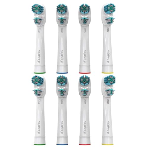 Lot de 8 têtes de rechange compatibles avec brosse à dents électrique Oralb Dual Clean, poils doux Premium DuPont, nettoyage profond et délicat