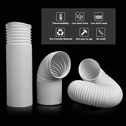 Gulrear Joyooo 59 Inch Long 5 Inch Diameter Intake/Exhaust Hose Pvc Flexible Ducting For Portable Air Conditioner Replacement Hose/Extend Vent Hose/Counterclockwise Installation Direction thumb #2
