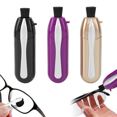 DEFIYEAR 3 Pieces Peeps Glasses Cleaner, Portable Microfiber Spectacle Cleaner Set, Mini Lens Cleaner Tool Plastic, Lens Cleaner Accessories for Glasses Sunglasses Spectacles, Eyeglasses Cleaner