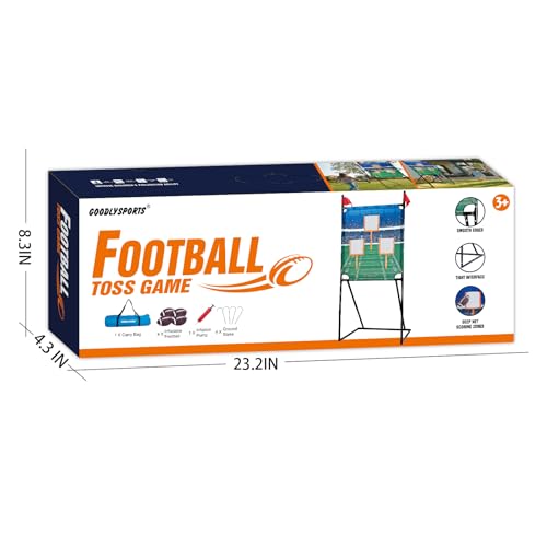 Football Toss Game with 4 Inflatable Balls + 66" Football Throwing Target - Football Target Practice for Kids + Football Gifts for Boys 8-12 + Yard Games for Adults