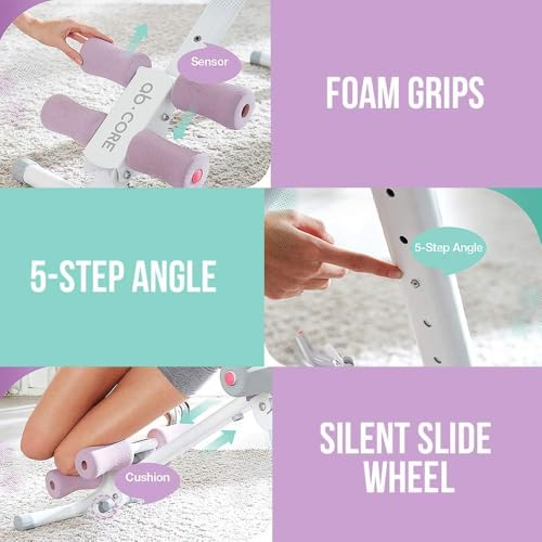 Image of leikefitness Height Adjustable Ab Trainer Abdominal Whole Body Workout | Machine Waist Cruncher Core Toner, Leg, Thighs, Buttocks Shaper with LCD Monitor AB9300