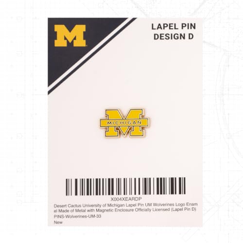Image of Desert Cactus University of Michigan Magnetic Metal Lapel Pin (D)