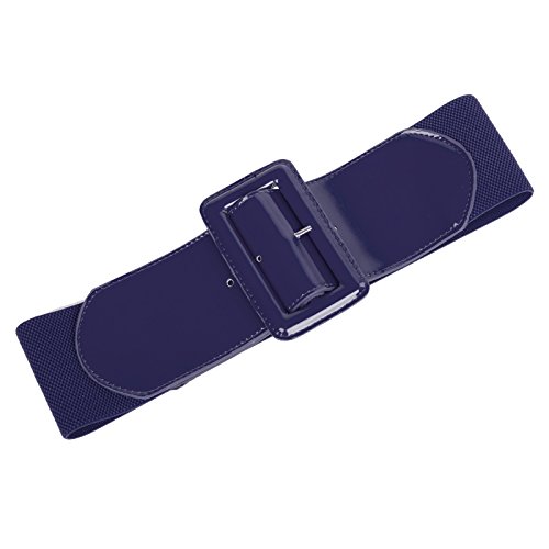 Grace Karin 2 Pcs Women Wide Stretchy Cinch Belt Vintage Chunky Buckle Belts Red+Navy 4Xl #TOP3