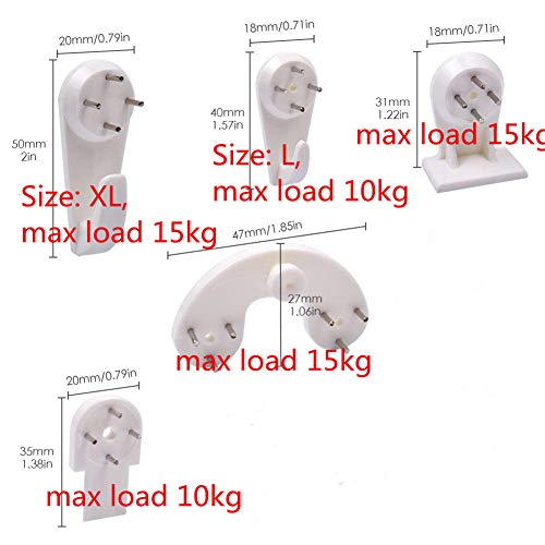 image for KEREITH Picture Hangers Concrete Wall Hard Wall Hanging Hooks Key Hat 