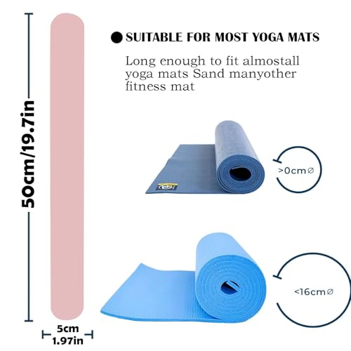 Risipu Yoga Mat Strap Slap Band, One Snap Keep Exercise Mat Tightly Rolled and Secure, Suitable for Workout Pilates Mat Storage(50 cm L x 5 cm W) (light purple)