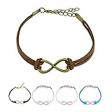 ★ Infinity Lederarmband mit UNENDLICHKEIT SYMBOL in 5 verschiedenen Farben - absoluter Hingucker ★