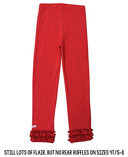 RuffleButts® Baby/Toddler Girls Soft Knit Ankle Length Ruffle Leggings4