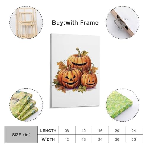 Affiches Halloween citrouille d'automne QXYUIN déco murale salon 40x60 - 2