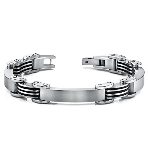 Peora European Style Rugged Mens Stainless Steel Bracelet #TOP7