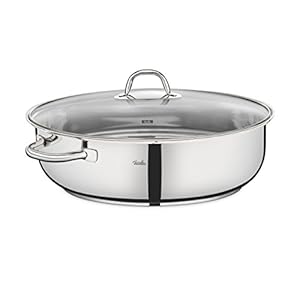 Fissler/Edelstahl-Bräter (8,8 L - Ø 38 cm) großer ovaler Schmortopf, mit Glas-Deckel, backofen-& spülmaschinengeeignet - Induktion