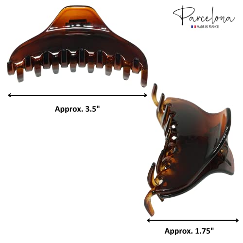 Parcelona French Boss Thin And Narrow Medium Tortoise Shell Covered Spring Jaw Hair Claw Clip Clutcher Clamp #TOP3