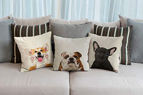 Wirester SQPILL17CS-SBPDSQPET0001-A4509 Sofa Pillow Case, Decorative Throw Pillow Cushion Cover For Home Office 18 X 18 Inch, Cute English Bulldog thumb #6