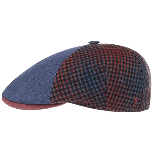 Alfonso D´Este Casquette Bluredy PatchworkD’Este Homme - Made in Italy en Lin Gavroche avec visière, Doublure, Doublure Printemps-été - S (54-55 cm) Denim Cover