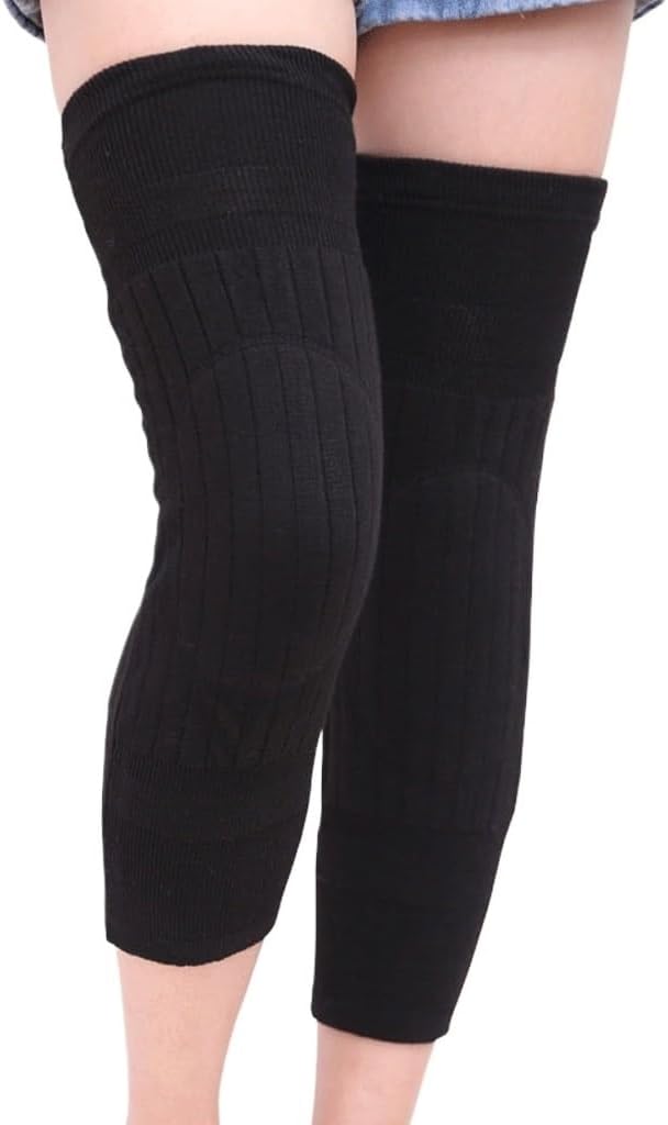 1 Pair Motorcycle Cashmere Knee Protector Winter Elasticity Warm Knee Pad Relief Prevent Arthritis Knee Guard Sport Knee Support(D)