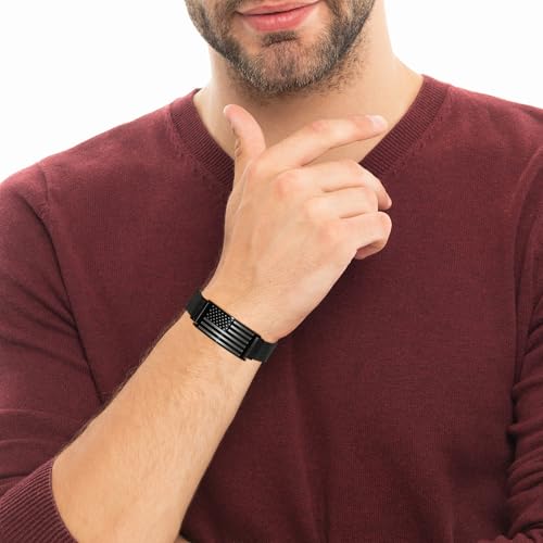 To My Dad/New Dad/Stepdad/Father-in-Law Bracelet, Adjustable Stainless Steel American Flag Bracelet Jewelry, Birthday Valentine Father’s Day Gifts3