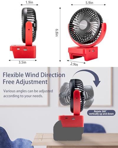 Image of Uniqwamo Portable Jobsite Fan Compatible for Milwaukee 18V Battery