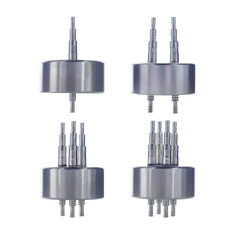Tapa de botella GL45, acero inoxidable for botellas de reactivo de fase móvil, 1 unidad(4-Port)