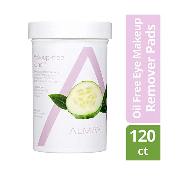 Oil Free Eye Makeup Remover Pads, 120 count, make up remover wipes (2 Pack)