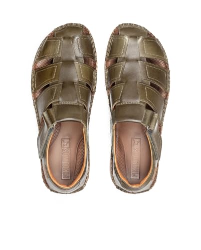 Image of PIKOLINOS Tarifa 06J-5433 Men's Sandals - Premium Calfskin Leather - Cushioned Insole, Hook & Loop Closure, Lightweight Sole - Spring and Summer Style and Comfort