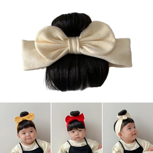 Lovely Baby Bowknot Bangs Wigs Hairbands Girls Hair Accessories Fashionable Hairpiece Headwear for Newborns Baby Bangs Wig Headband Baby Bangs Wig Headband2