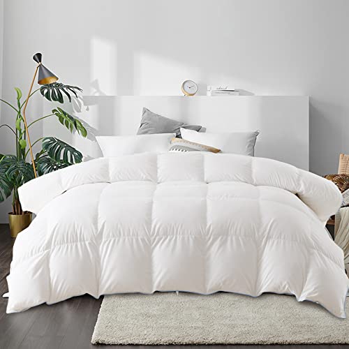 DOMDEC Heavyweight Goose Feather Down Comforter, California King Winter