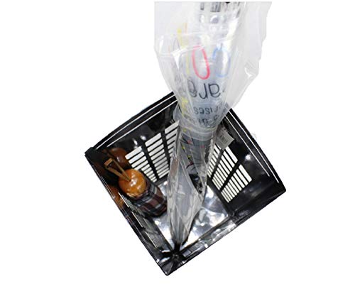 DonRegaloWeb - Regenschirmständer aus Metall mit Haken für kleine Regenschirme, 15,5 x 15,5 x 49 cm, Schwarz