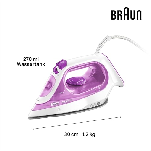Braun TexStyle 3 SI 3030 PU Dampfbügeleisen - Bügeleisen mit FreeGlide 3D Bügelsohle, Selbstreinigungs Funktion, 2300 Watt… – Ansicht 3