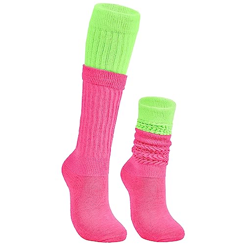 Komorebi Slouch Socks Women's Leg Warmers Cotton Knee High Soft Knit Boot Socks Colorful Scrunch Size 9-11 - Main Image