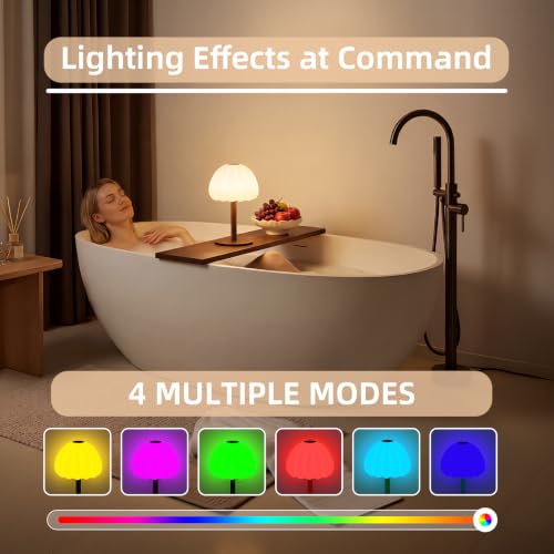 Image of Hifree Rechargeable Waterproof Shower Lamp, IP65 Cordless Touch Dimmable Small Desk Light for Shower, 4500mAh Battery Operated Color Changing Lamp for Bathroom, Restaurant, Bedroom(Original Color)