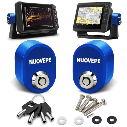 Aluminum Fish Finder Lock 2 Pack, Oval Fishing Graph Security Hardware for Gimbal Mount, Anti-Theft Marine GPS Unit Protection Compatible with Garmin,