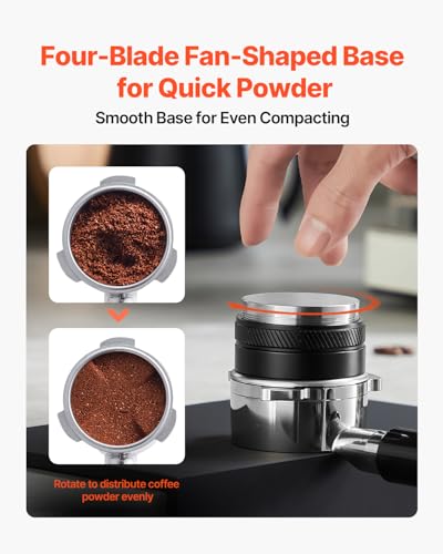 Image of VEVOR Coffee Distributor 58mm, 2-in-1 Adjustable Espresso Distributor with Fan-Shaped Base, Coffee Distributor 304 Stainless Steel with Easy-to-Disassemble Design