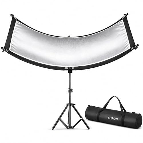 Réflecteur de lumière Clamshell haut de gamme incurvé avec support et sac