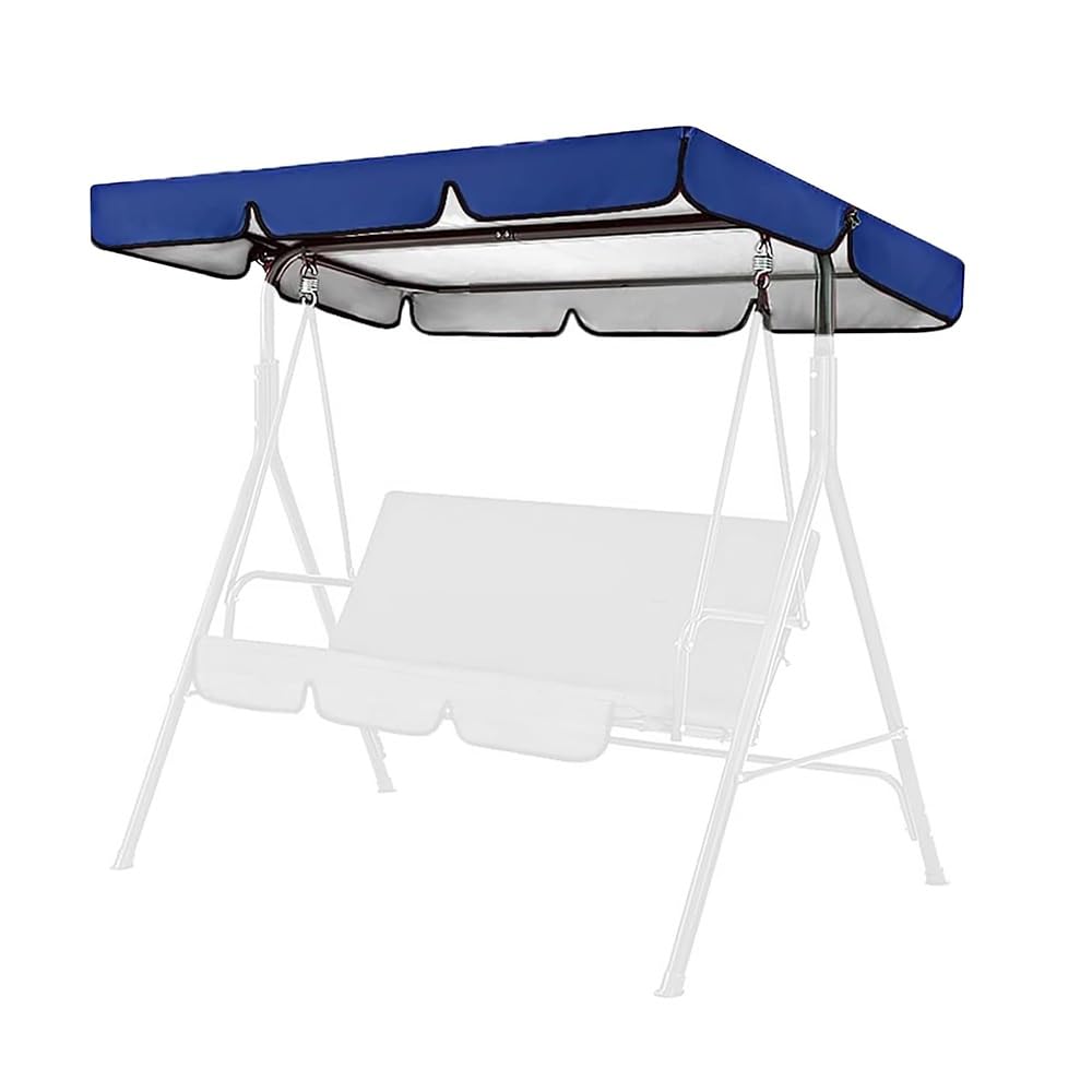 BEWEGNLNHK Outdoor Swing Canopy Replacement Top Cover 2 3 Seater Patio Swing Cover Waterproof Porch Swing Canopy Replacement Top Cover Sun Shade Swing Cover(Blue,190x132cm(75x52in))