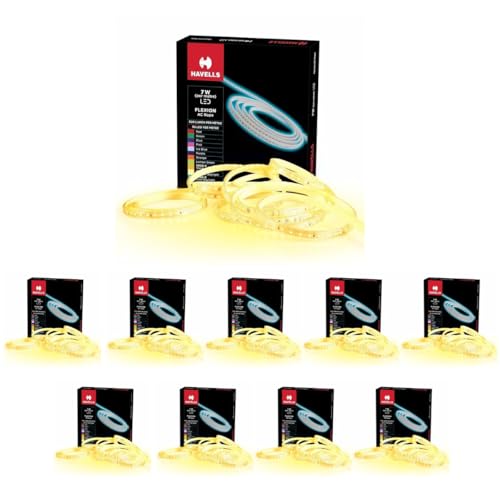 HAVELLS Flexion 5M LED Rope Light 96DSTRIP 3000K IP65 5M - Outdoor Lights Waterproof for Balcony Decoration,Home Decor & Interior Decoration (Pack of 10) (B0DJBKL5CH) Amazon Price History, Amazon Price Tracker