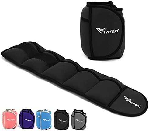 Vivitory Adjustable Ankle Weights for Women & Men, Leg Weights 2 to 10 Lbs, Arm Weights，Ankle Wrist Weights Set for Strength Training, Jogging, Gymnastics, Aerobics, Physical Therapy