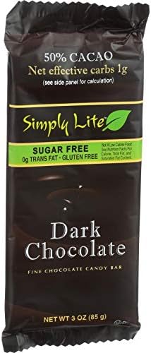 Simply Lite 3 Ounce 50 Percent Cacao Chocolate Bar - Dark Chocolate44; Case Of 10