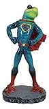 Ebros Gift Superhero Frog Superman in Blue and Red Cape Outfit Posing Decorative Figurine 8' Tall Animated Frog in Muscle Outfit Superman Costume Decorative Sculpture