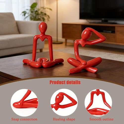 Juego de 4 Estatuas Abstractas para Decoración Moderna miniatura 3