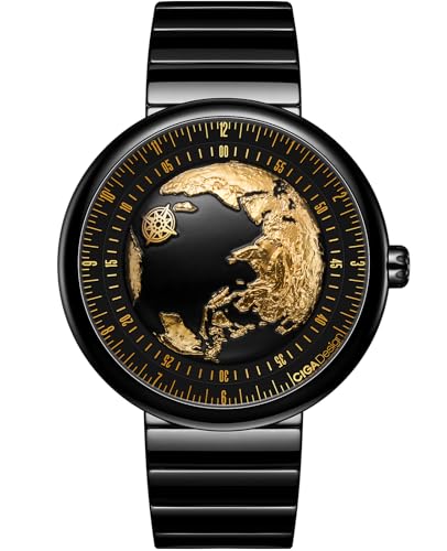 Image of CIGA Design Mechanical Automatic Watch Blue Planet U Series Stainless Steel /Titanium /Ceramics Case Sapphire Crystal Fluororubber /Ceramics Strap Watches Gifts for Men and Women
