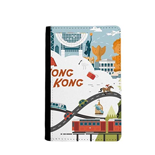 Passeport porte-monnaie voyage motif dessin animé de Hong Kong et housse protection carte bancaire