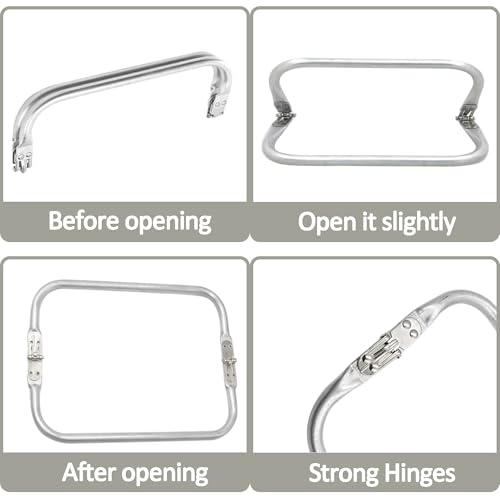 Dantolo 3 Stück Aluminium Geldbeutel Rahmen,Verschluss Innen röhrenförmiger Rahmen quadratisch zusammen gebauter Taschen,Kupplungs rahmen für DIY Craft Dinner Beutel Beutel